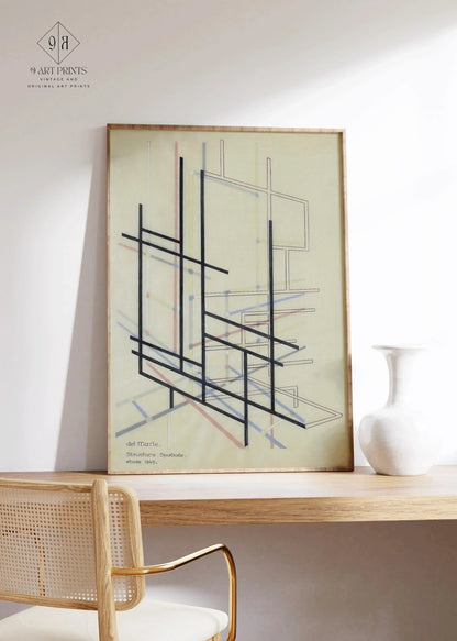 Bauhaus Structure Art Print: Felix del Marle Mid-Century Modern Giclee Print