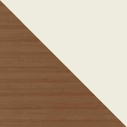 Meuble TV moderne Eureka 53,14 po avec 4 étagères – Blanc cassé lustré/Crème d'érable