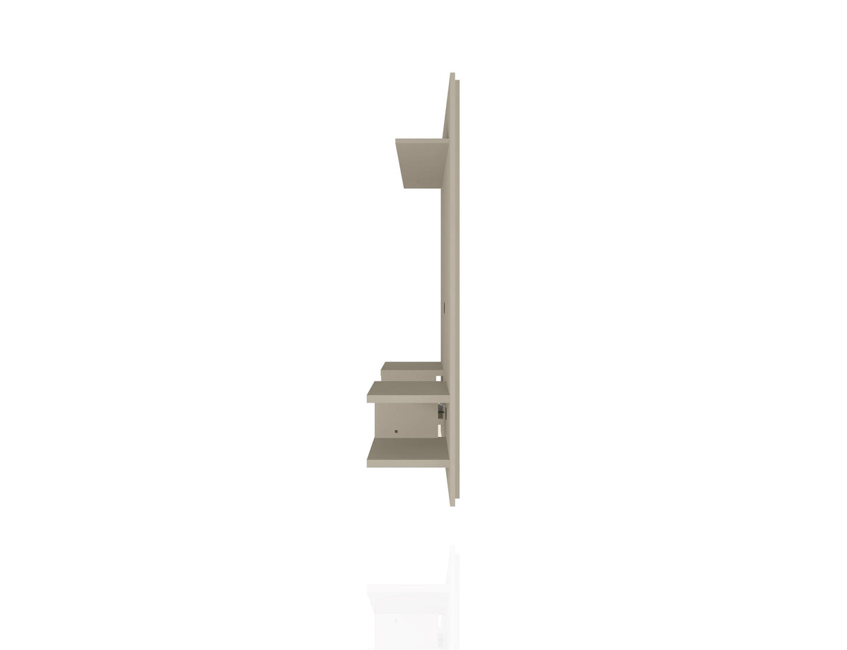 Meuble TV mural flottant moderne Augusta – Beige/Crème Brillant