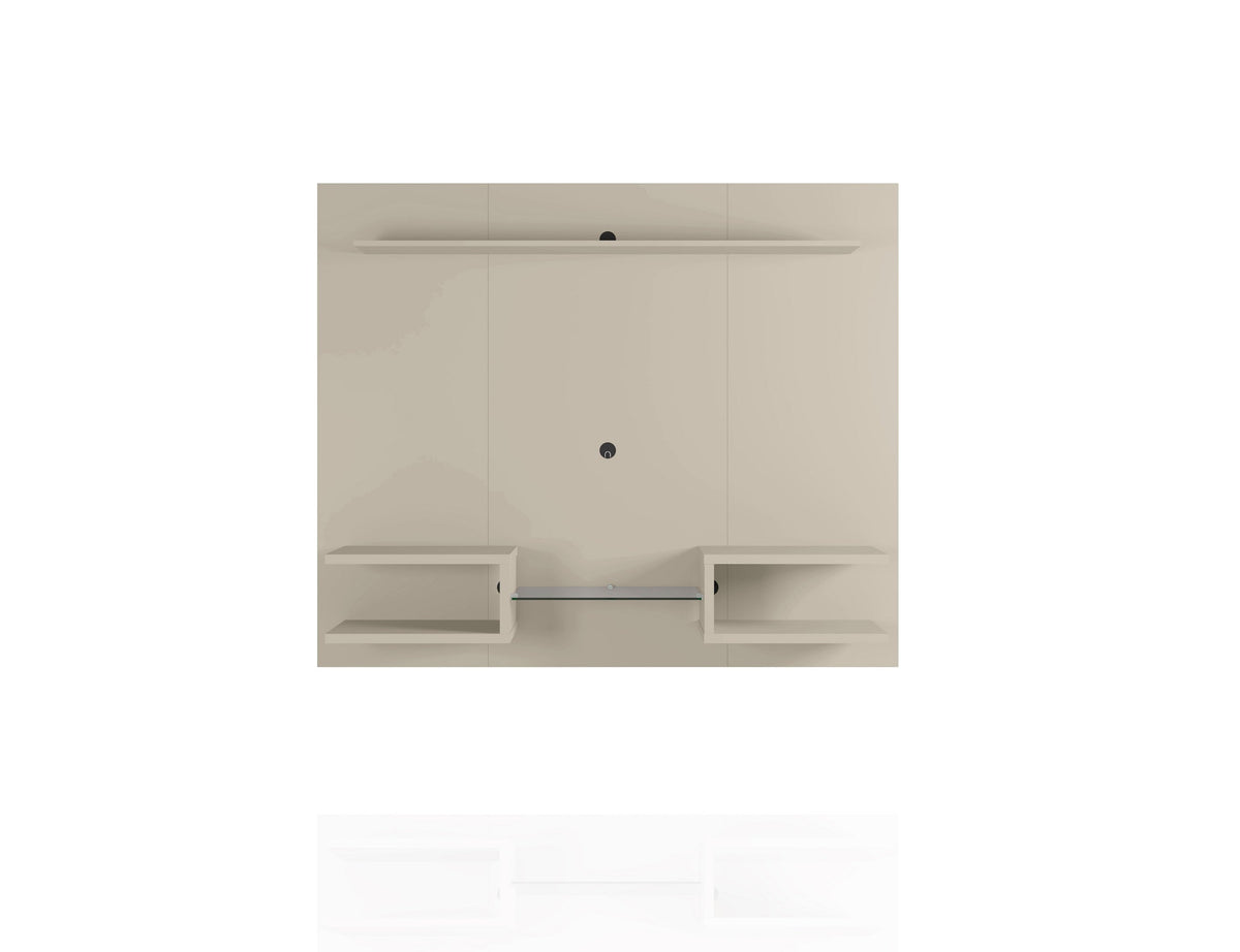 Meuble TV mural flottant moderne Augusta – Beige/Crème Brillant