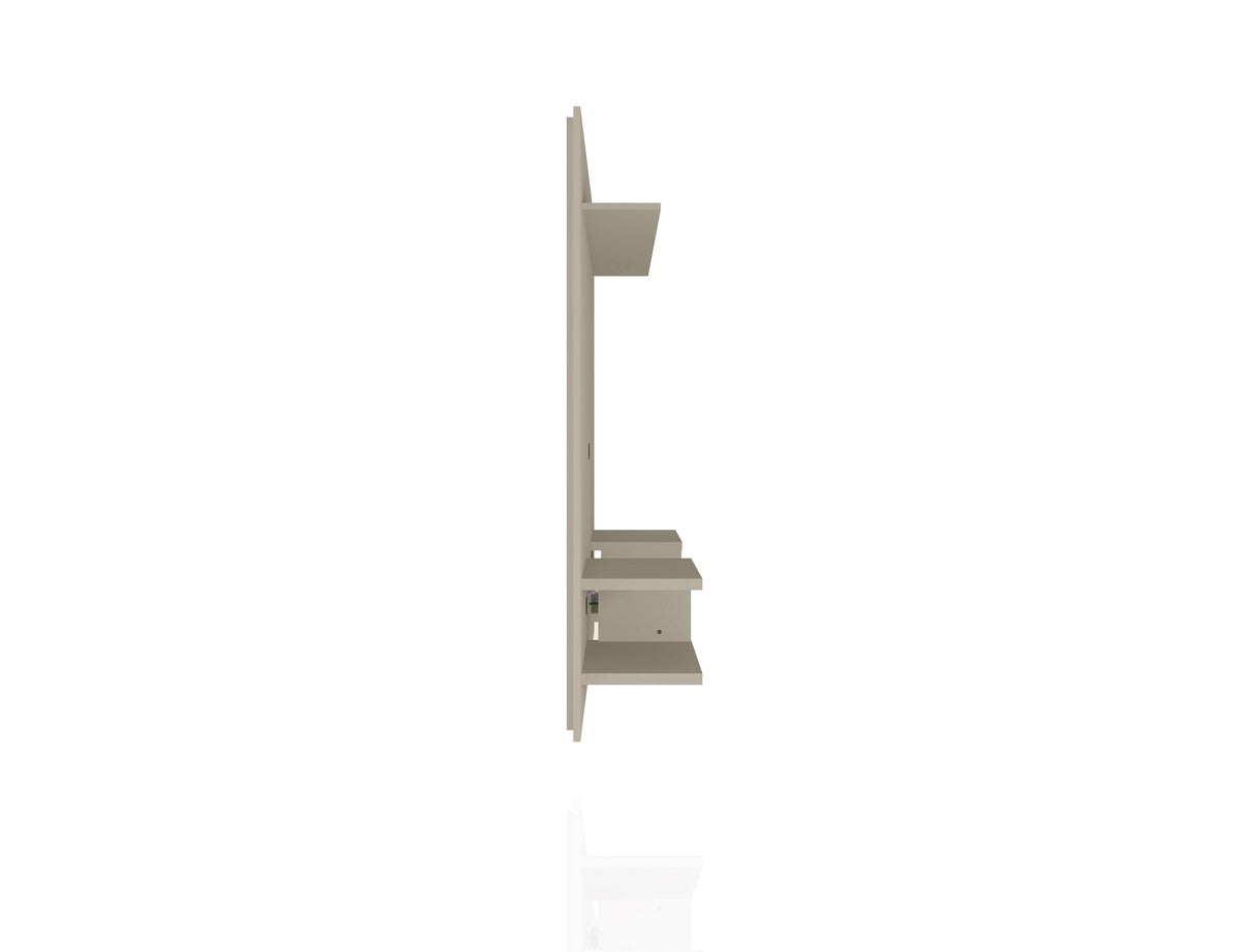 Meuble TV mural flottant moderne Augusta – Beige/Crème Brillant