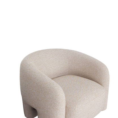 Fauteuil d'appoint en tweed et pin Chloe - Beige