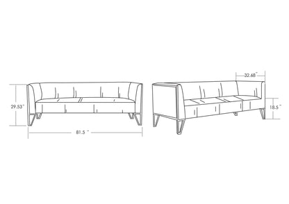 Canapé 3 places Vector - Gris/Or