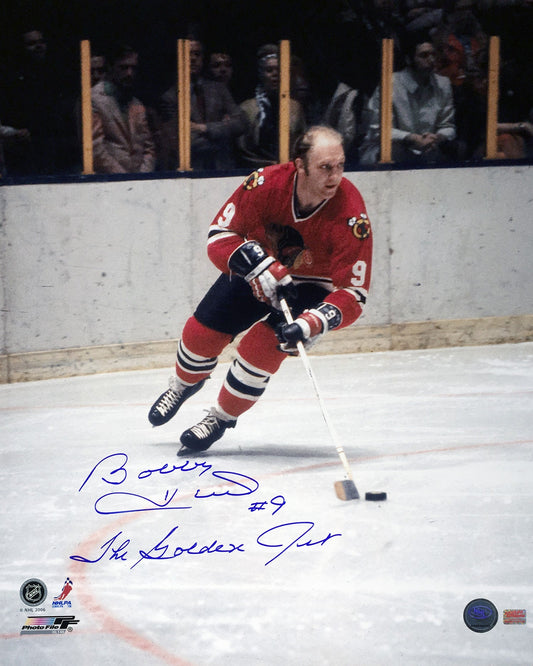 Bobby Hull Signed “Golden Jet” 16x20 Blackhawks Photo