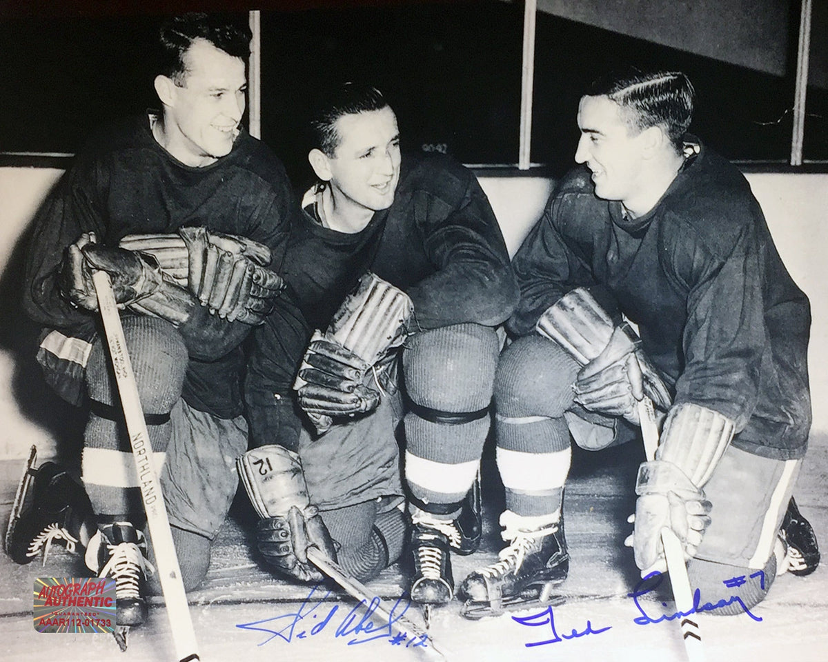 PHOTO 8X10 DÉDICACÉE SID ABEL & TED LINDSAY, DETROIT RED WINGS
