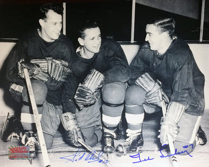PHOTO 8X10 DÉDICACÉE SID ABEL & TED LINDSAY, DETROIT RED WINGS