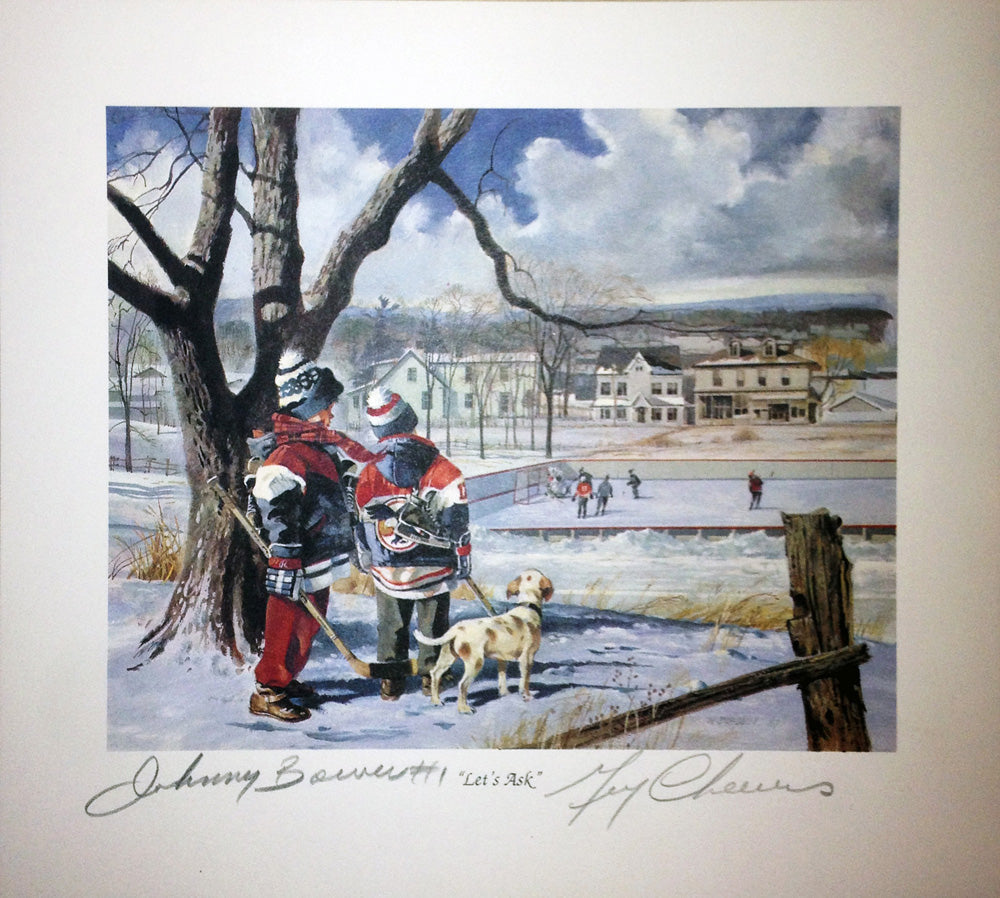 Let's Ask Lithograph Signed by Johnny Bower & Gerry Cheevers