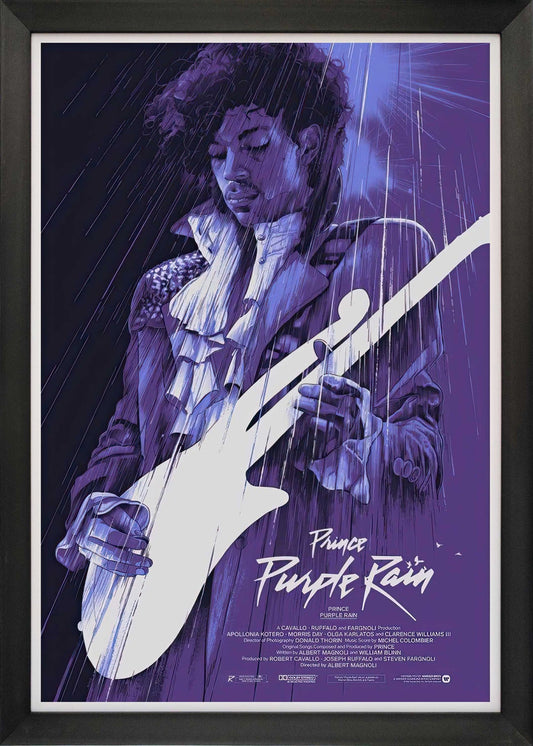 PRINCE DANS PURPLE RAIN - REPRODUCTION DE FILM CLASSIQUE ENCADRÉE (85 CM X 59,7 CM)