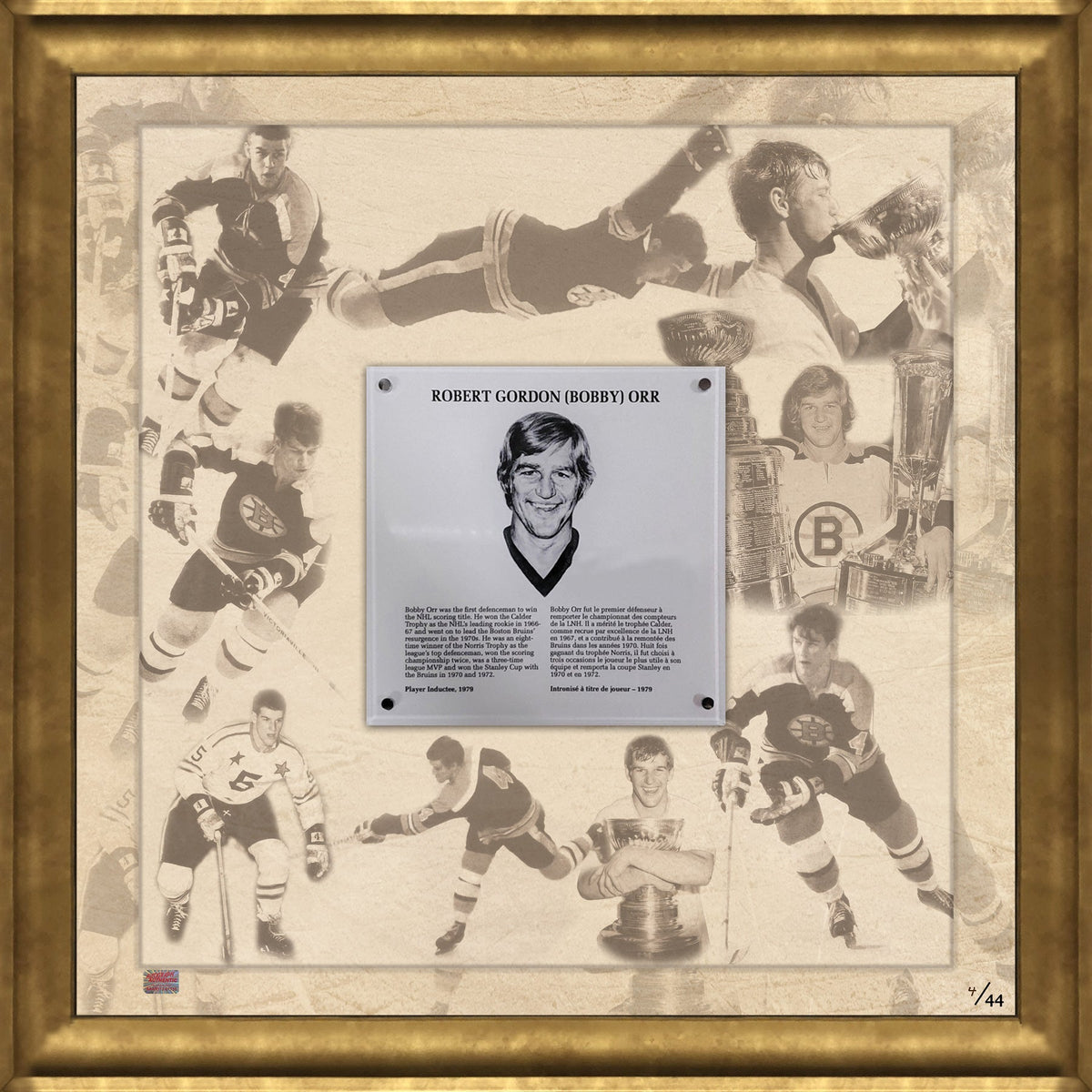 Bobby Orr Historic Collectors Plaque #4 of 44 - Framed (27x26.5)