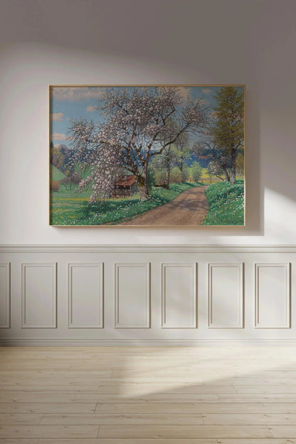 Estampe Le jour du printemps de Fritz Müller-Landeck : art de la campagne allemande