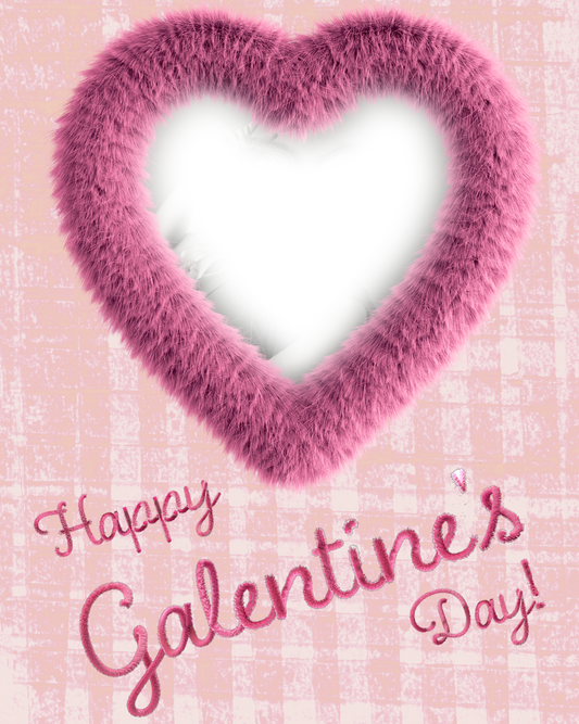 Toile de Collage Galentine's Day Cœur d'Amour 40,6 x 50,8 cm Impression sur Toile Personnalisée