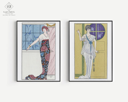 George Barbier STATEMENT DUO Robe du Soir Art Prints |  | available framed