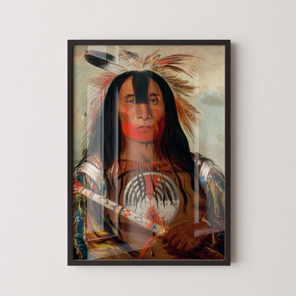 George Catlin - Blood Leader Stu-mick-o-s√∫cks | Famous Native American Aboriginal First Nations Art