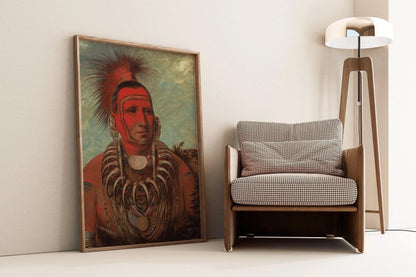 George Catlin Print: Little Wolf, Native American Portrait Art
