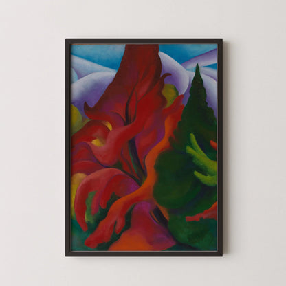 Georgia O'Keeffe: Trees in Autumn Giclee Print - Handframed Fine Art