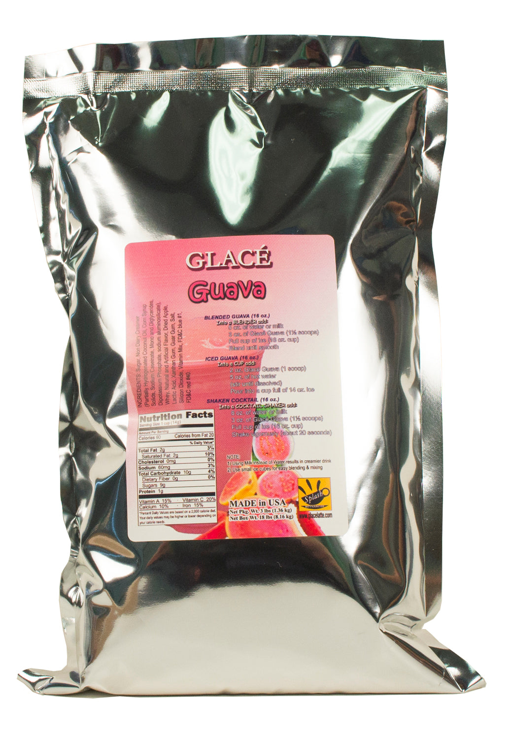 Guava 4 in 1 Mix for Bubble Tea, Smoothies, Lattes and Frappes, 3 lbs. Bag (Case 6 x 3 lbs. Bags)  - Multi-Use Powdered Beverage Mix - Ships Free Within Canada on Orders Above CAD $199