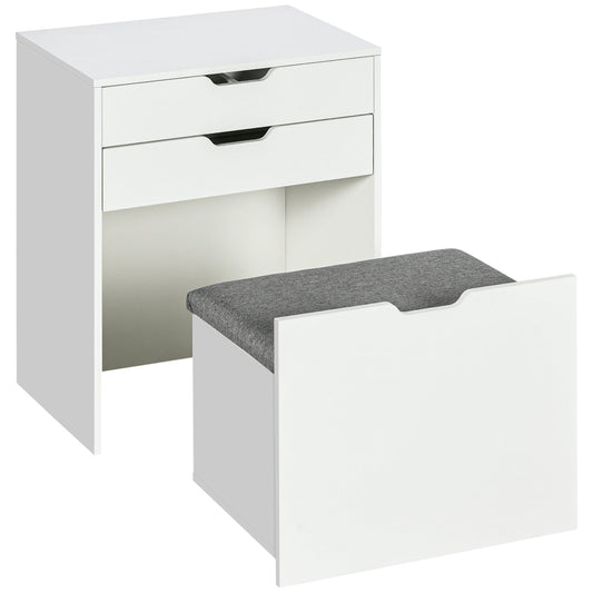 Alice Makeup Vanity Set with Flip Top Mirror-White
