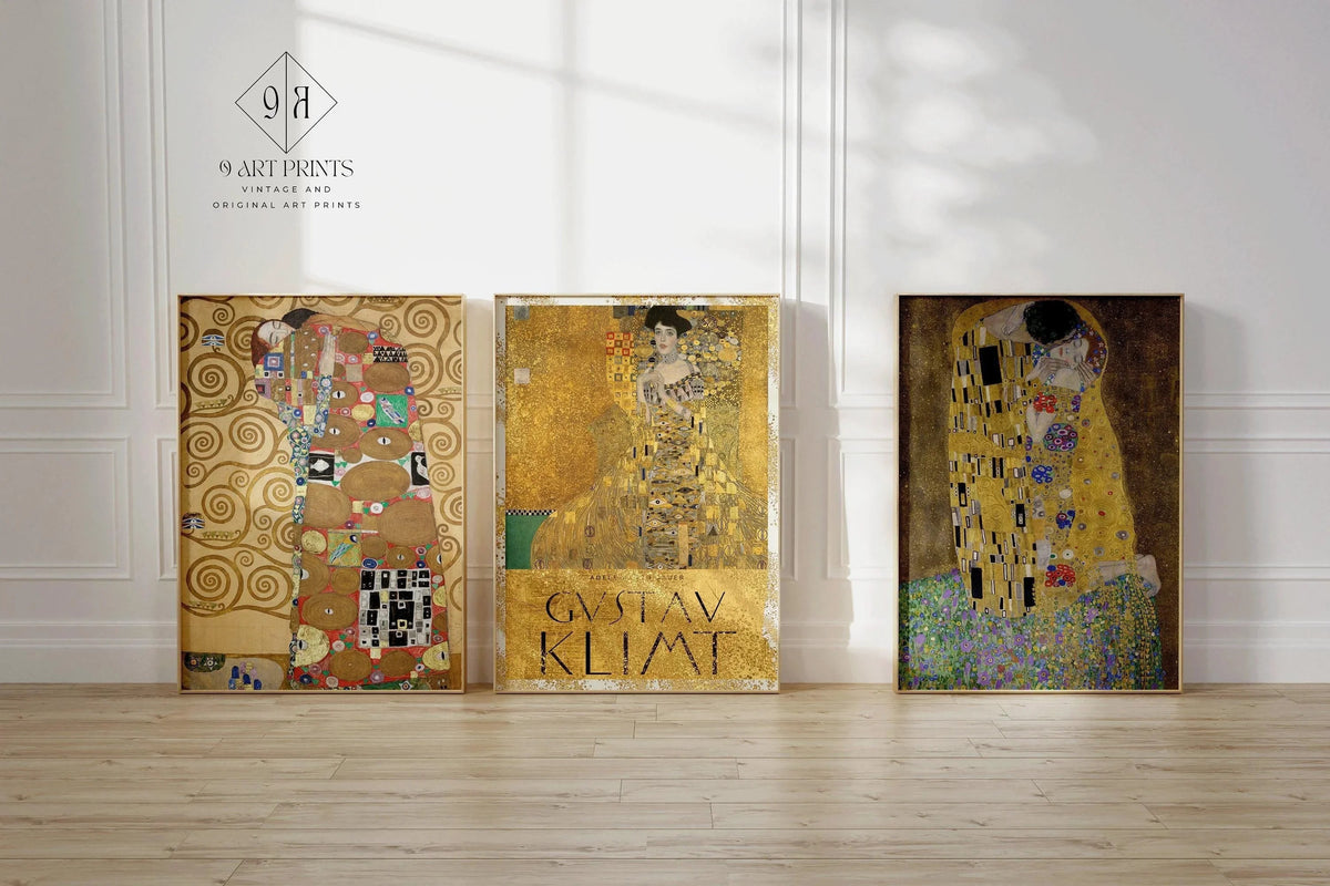 Lot de reproductions d'art de Gustav Klimt : Le Baiser, Adele Bloch-Bauer, L'Étreinte