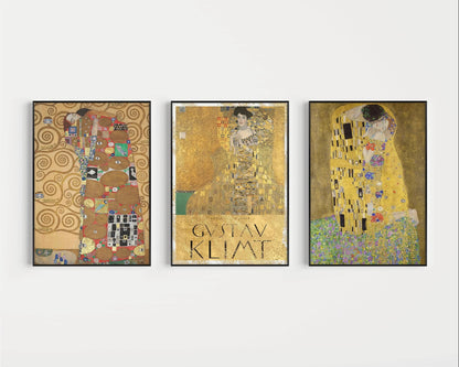 Lot de reproductions d'art de Gustav Klimt : Le Baiser, Adele Bloch-Bauer, L'Étreinte
