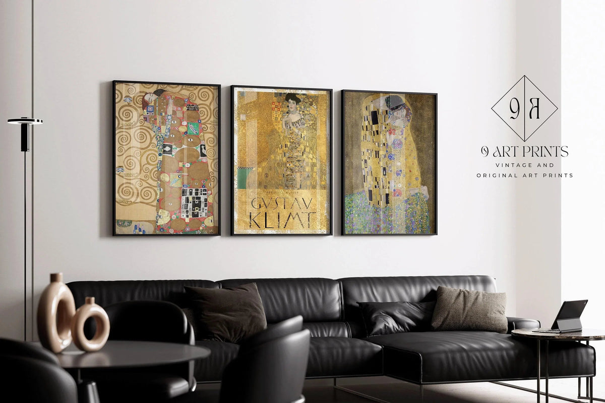 Lot de reproductions d'art de Gustav Klimt : Le Baiser, Adele Bloch-Bauer, L'Étreinte