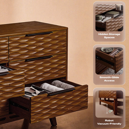 Elara Solid Wood Dresser with 6 Drawers