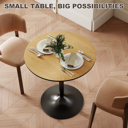 Avis 27.6" Modern Wooden Dining Table with Steel Base-Natural