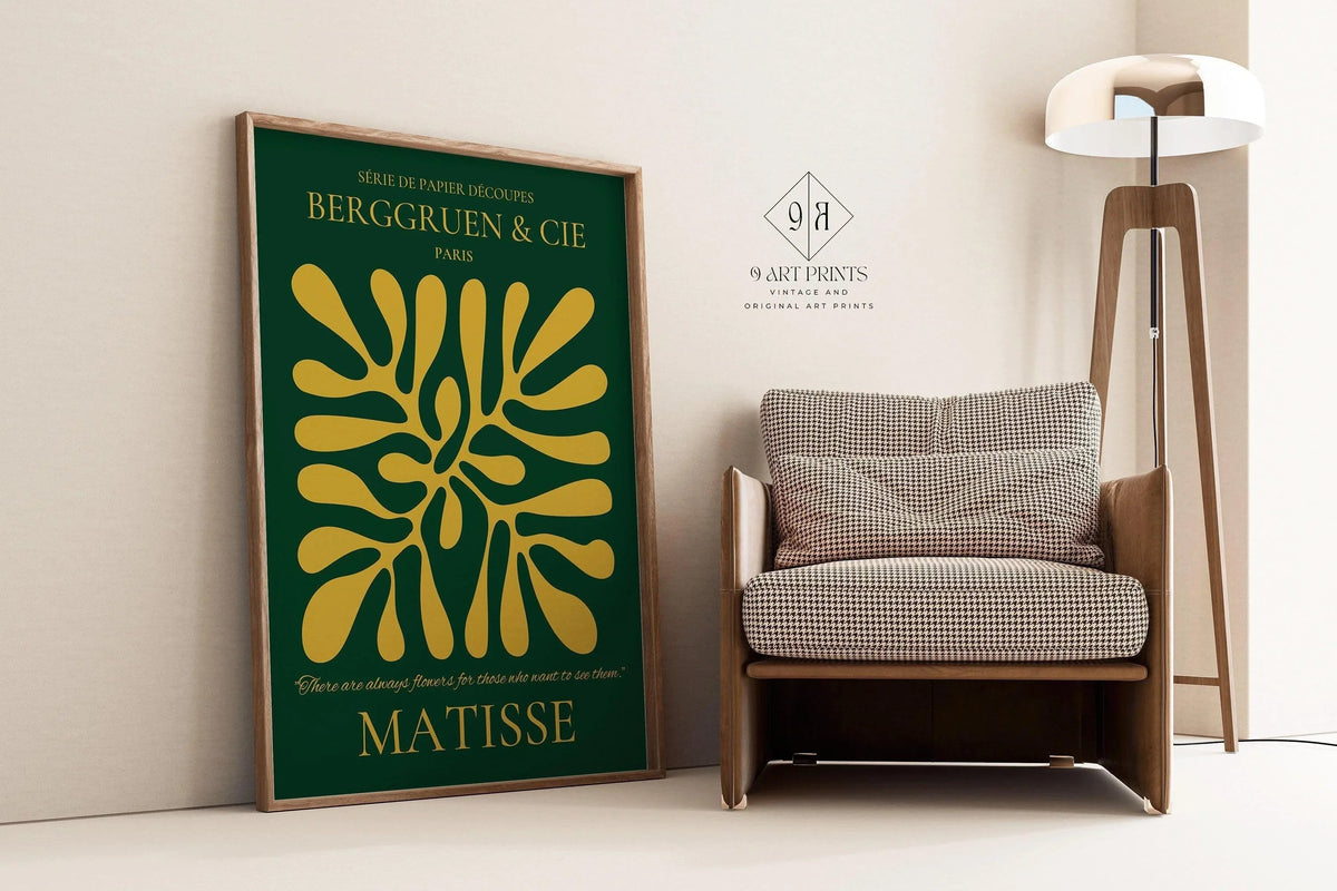 Henri Matisse 'Papier Decoupes' Exhibition Poster: Forest Green & Gold