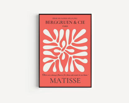 Henri Matisse Leaf Print: Red Exhibition Poster, Papier Decoupes