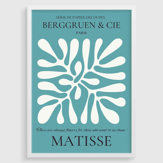 Henri Matisse Leaf Print: Teal Exhibition Poster, Museum Quality