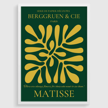 Henri Matisse 'Papier Decoupes' Exhibition Poster: Forest Green & Gold