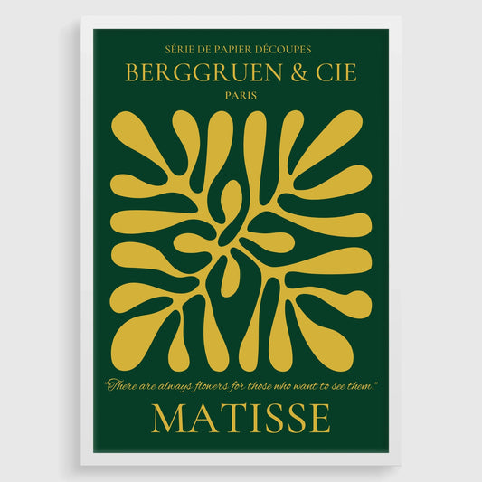 Affiche d'exposition "Papiers Découpés" d'Henri Matisse : Vert Forêt et Or