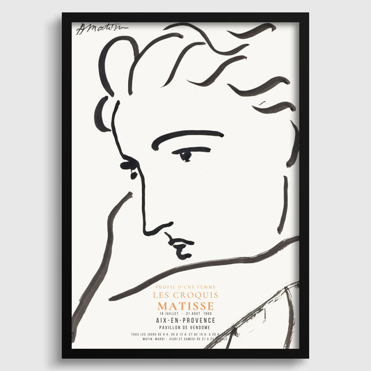 Henri Matisse - Profile of a Woman | Famous Sketch Art (available handframed or unframed)