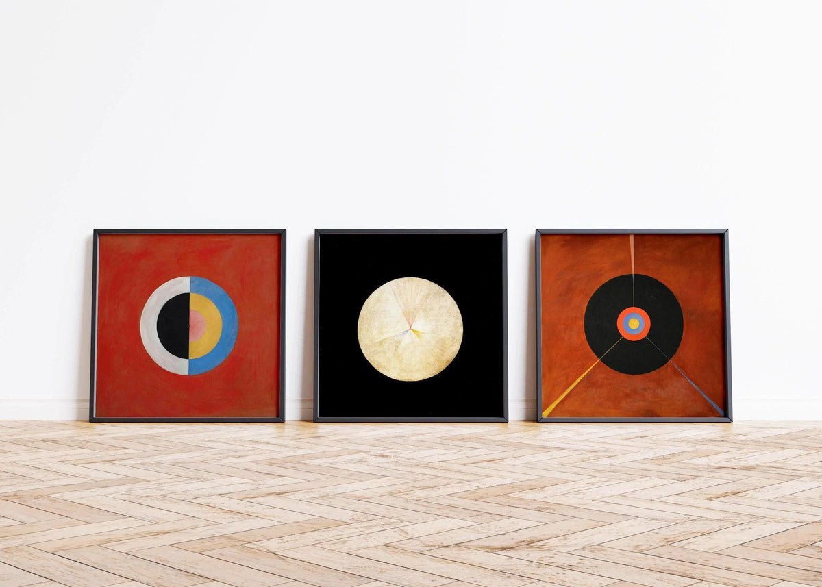 Hilma Af Klint STATEMENT TRIO Art| Abstract Vintage Art available framed 1x1
