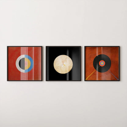 Hilma Af Klint STATEMENT TRIO Art| Abstract Vintage Art available framed 1x1