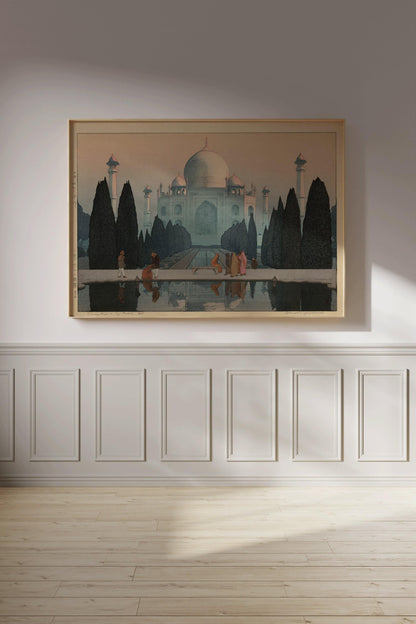 Estampe du Taj Mahal de Hiroshi Yoshida : Art japonais sur bois vintage