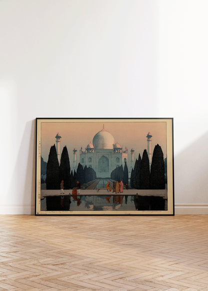 Estampe du Taj Mahal de Hiroshi Yoshida : Art japonais sur bois vintage