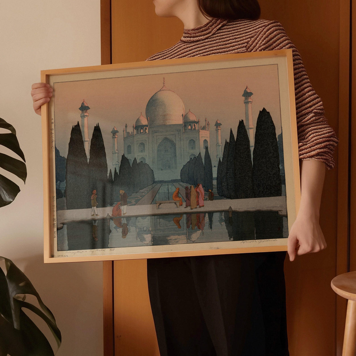 Estampe du Taj Mahal de Hiroshi Yoshida : Art japonais sur bois vintage