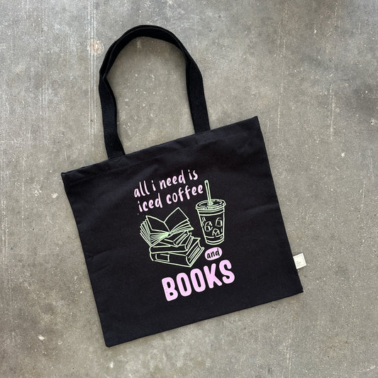 Sac fourre-tout Café glacé et livres