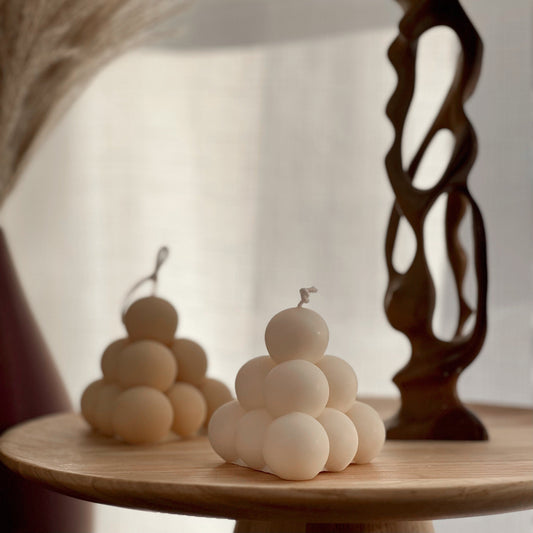 Bougie en Soja Pyramide à Bulles | Décoration d'Intérieur