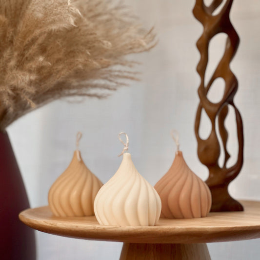 Bougie en cire de soja torsadée | Bougie pilier décorative