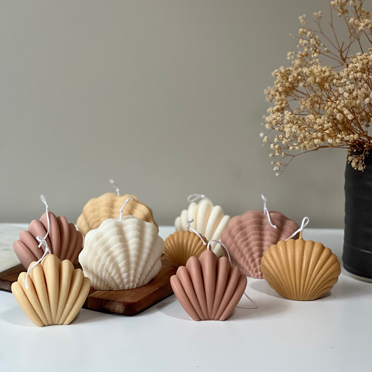Shell Candle Set | Decorative Soy Wax, Home Decor