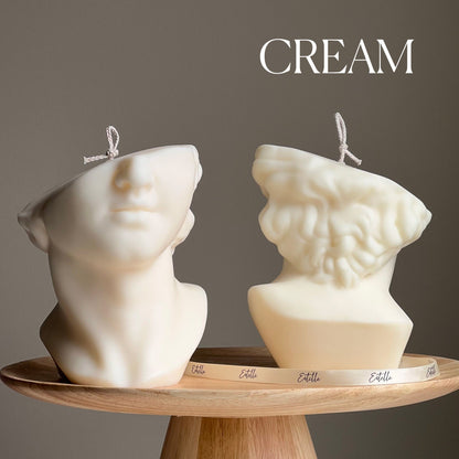 David's Face Soy Wax Candle: Greek Statue Bust Candle