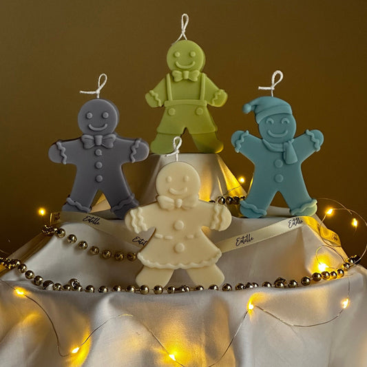 Bougie au soja pain d'épices coulée à la main : cadeau de décoration de Noël