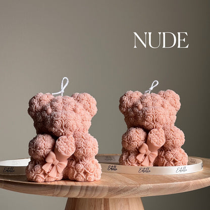 Bougie ours en peluche en cire de soja : Bougie bouquet sculpturale