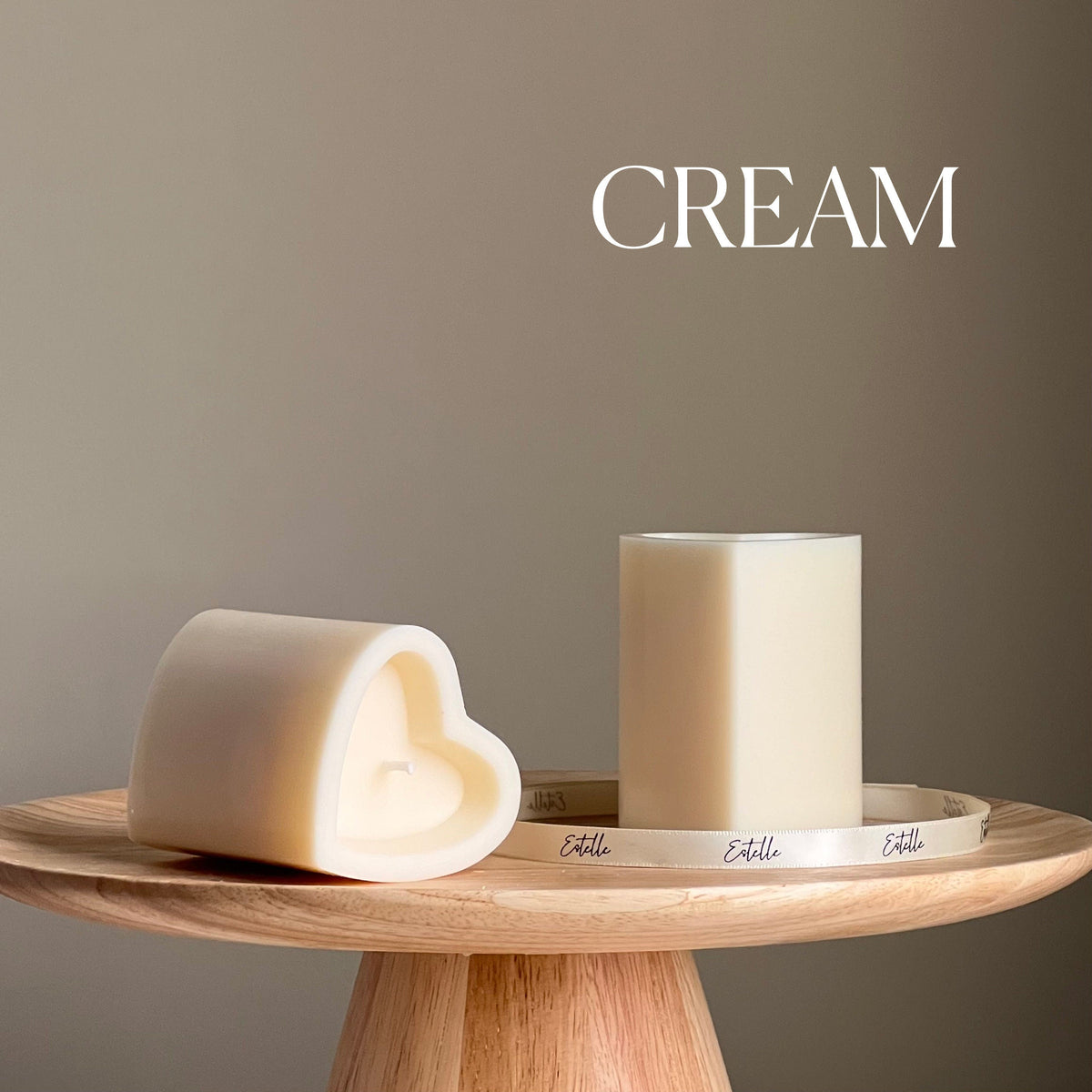 Heart Soy Pillar Candle | Minimalist Home Decor
