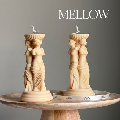 Venus Greek Goddess Soy Candle: Sculptural Column Statue Candle