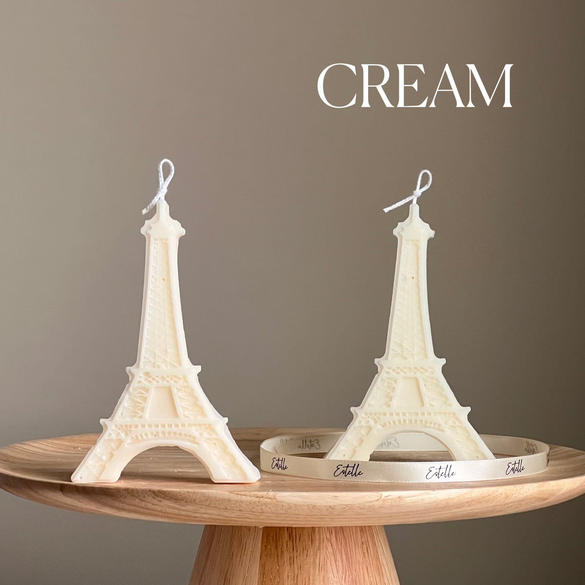 Bougie Tour Eiffel en cire de soja : Bougie pilier décorative faite à la main