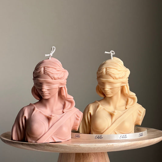 Bougie en cire de soja « Justice Aveugle » : Bougie buste de femme