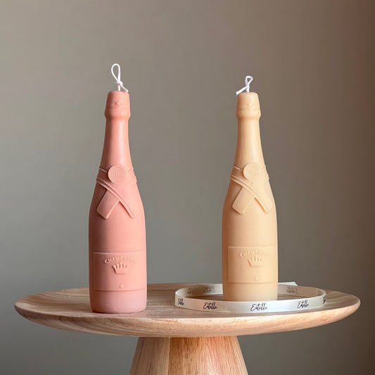 Bougie Bouteille de Champagne : Bougie Pilier Décorative en Soja