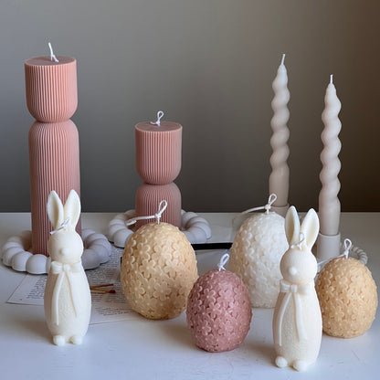 Easter Flower Egg Candle: Handmade Soy Wax Spring Decor